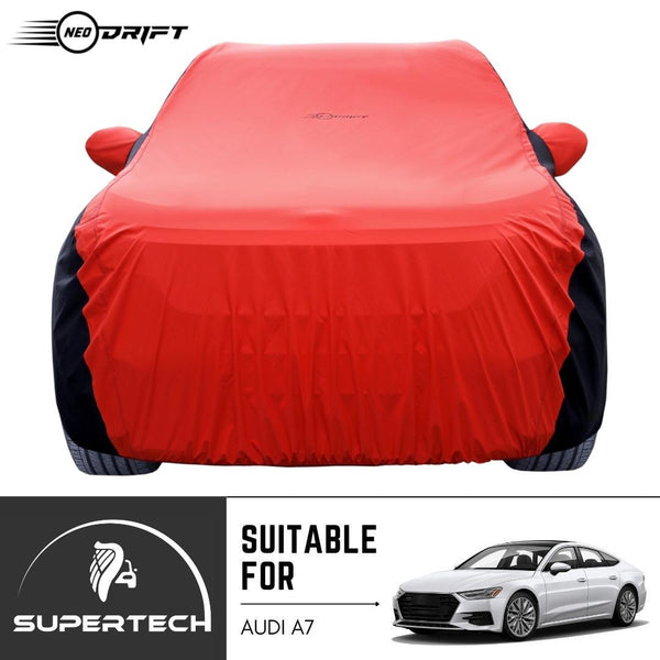 Neodrift® - Car Cover for SEDAN Audi A7-#Material_SuperTech (₹6499/-)#Color_Red+Black