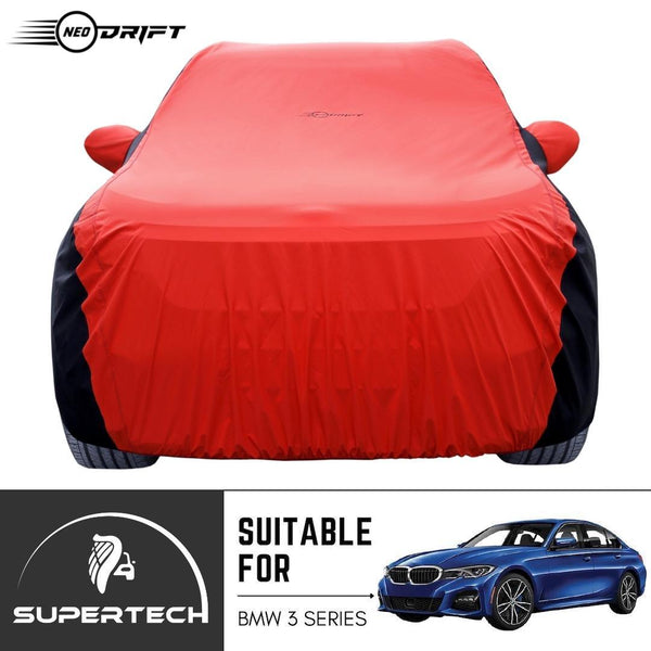 Neodrift® - Car Cover for SEDAN BMW 3 Series-#Material_SuperTech (₹6499/-)#Color_Red+Black