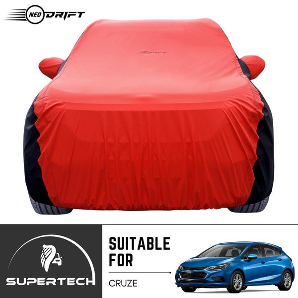 Neodrift® - Car Cover for SEDAN Chevrolet Cruze-#Material_SuperTech (₹5999/-)#Color_Red+Black