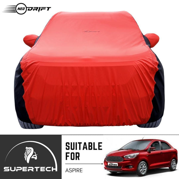 Neodrift® - Car Cover for SEDAN Ford Aspire-#Material_SuperTech (₹5999/-)#Color_Red+Black