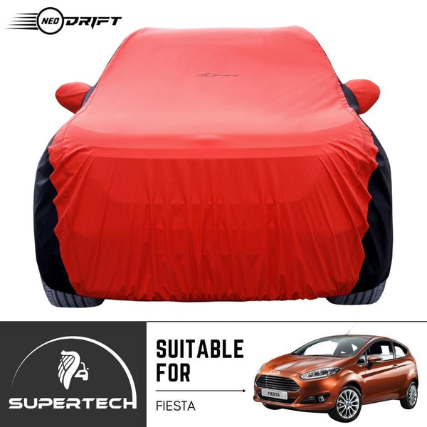 Neodrift® - Car Cover for SEDAN Ford Fiesta-#Material_SuperTech (₹5999/-)#Color_Red+Black