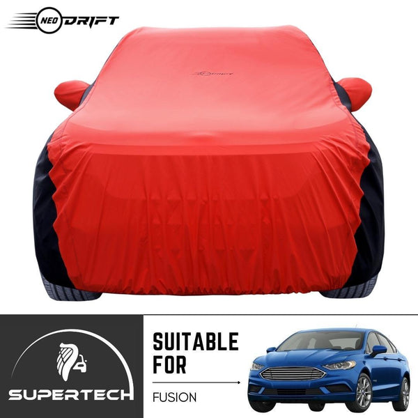 Neodrift® - Car Cover for SEDAN Ford Fusion-#Material_SuperTech (₹5999/-)#Color_Red+Black