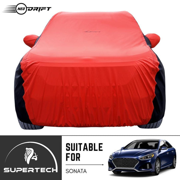 Neodrift® - Car Cover for SEDAN Hyundai Sonata-#Material_SuperTech (₹6499/-)#Color_Red+Black