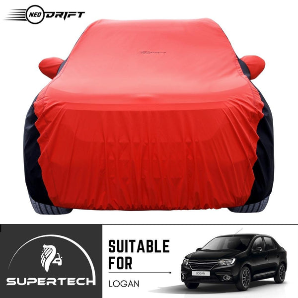 Neodrift® - Car Cover for SEDAN Mahindra Logan-#Material_SuperTech (₹5999/-)#Color_Red+Black