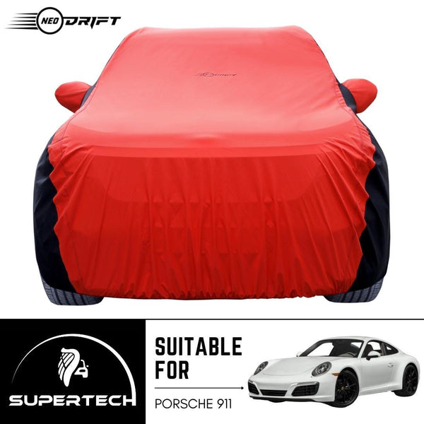 Neodrift® - Car Cover for SEDAN Porsche 911-#Material_SuperTech (₹6499/-)#Color_Red+Black