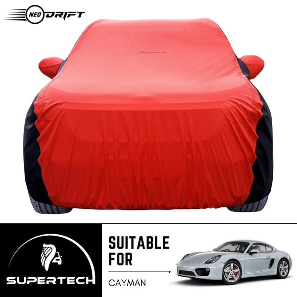 Neodrift® - Car Cover for SEDAN Porsche Cayman-#Material_SuperTech (₹6499/-)#Color_Red+Black