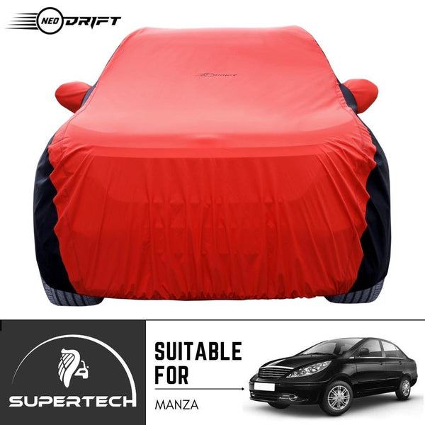 Neodrift® - Car Cover for SEDAN Tata Manza-#Material_SuperTech (₹5999/-)#Color_Red+Black