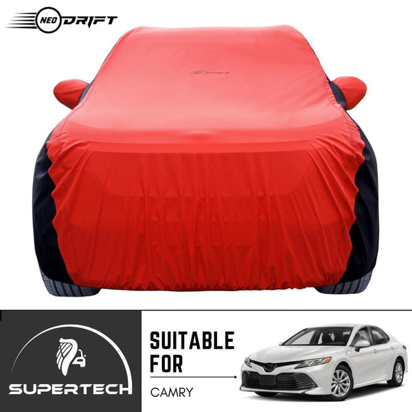 Neodrift® - Car Cover for SEDAN Toyota Camry-#Material_SuperTech (₹6499/-)#Color_Red+Black