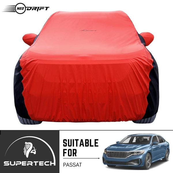 Neodrift® - Car Cover for SEDAN Volkswagen Passat-#Material_SuperTech (₹6499/-)#Color_Red+Black