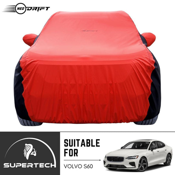 Neodrift® - Car Cover for SEDAN Volvo S-60-#Material_SuperTech (₹6499/-)#Color_Red+Black