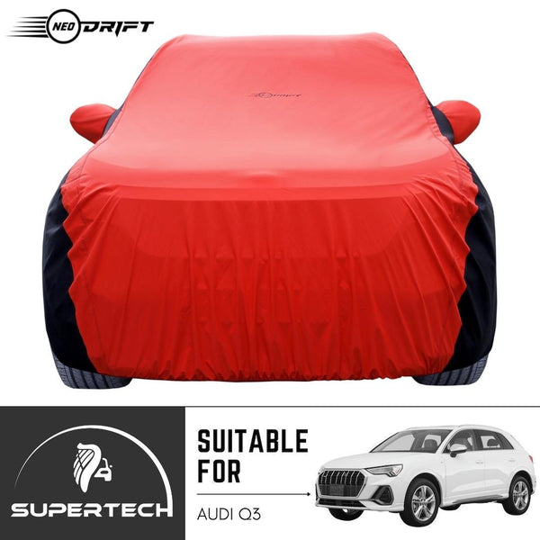 Neodrift® - Car Cover for SUV Audi Q3-#Material_SuperTech (₹6999/-)#Color_Red+Black