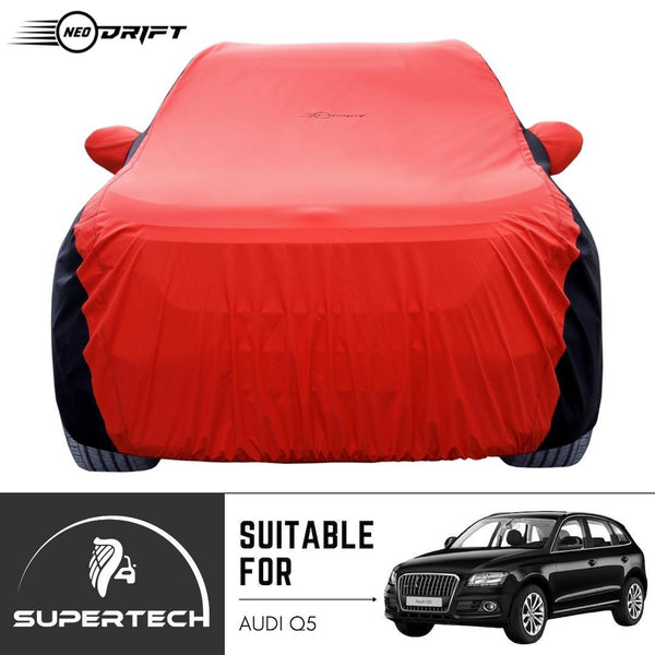 Neodrift® - Car Cover for SUV Audi Q5-#Material_SuperTech (₹6999/-)#Color_Red+Black