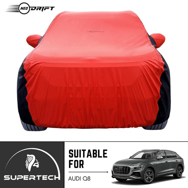 Neodrift® - Car Cover for SUV Audi Q8-#Material_SuperTech (₹6999/-)#Color_Red+Black