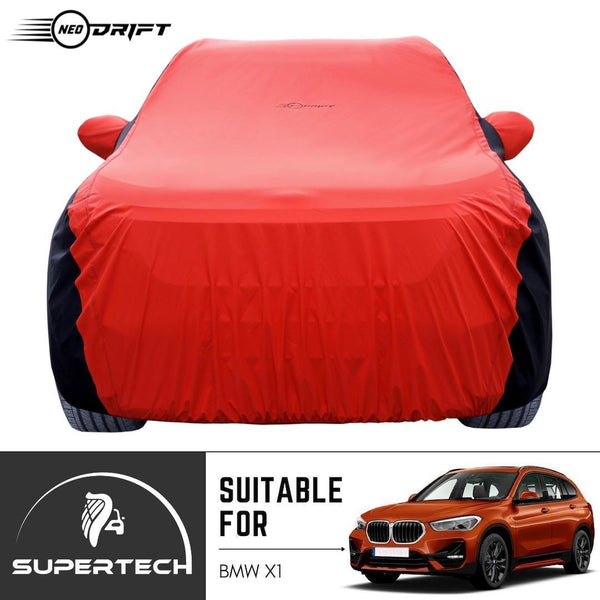 Neodrift® - Car Cover for SUV BMW X1-#Material_SuperTech (₹6999/-)#Color_Red+Black