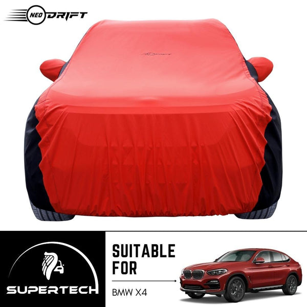 Neodrift® - Car Cover for SUV BMW X4-#Material_SuperTech (₹6999/-)#Color_Red+Black
