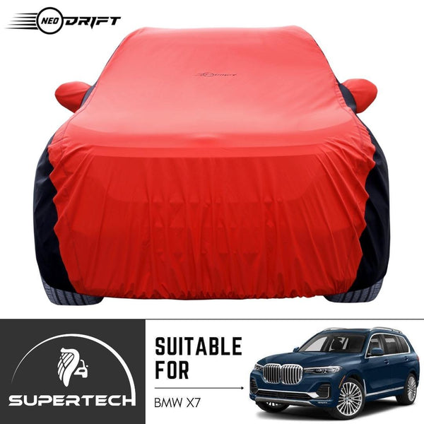 Neodrift® - Car Cover for SUV BMW X7-#Material_SuperTech (₹6999/-)#Color_Red+Black