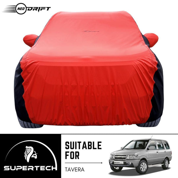 Neodrift® - Car Cover for SUV Chevrolet Tavera-#Material_SuperTech (₹6499/-)#Color_Red+Black