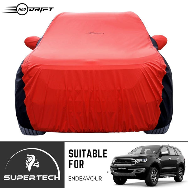 Neodrift® - Car Cover for SUV Ford Endeavour-#Material_SuperTech (₹6499/-)#Color_Red+Black