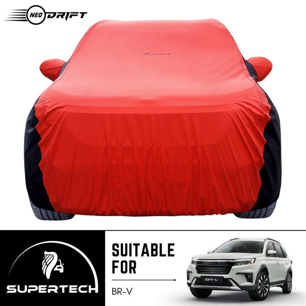 Neodrift® - Car Cover for SUV Honda BRV-#Material_SuperTech (₹6499/-)#Color_Red+Black