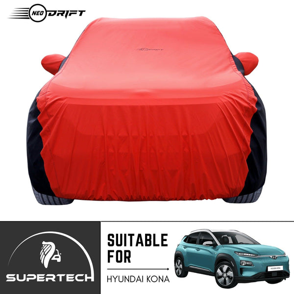 Neodrift® - Car Cover for SUV Hyundai KONA-#Material_SuperTech (₹6499/-)#Color_Red+Black