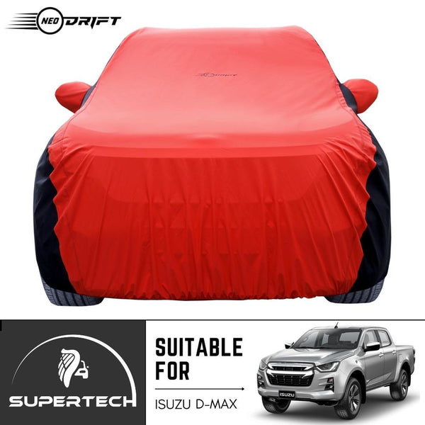 Neodrift® - Car Cover for SUV Isuzu D-Max-#Material_SuperTech (₹6499/-)#Color_Red+Black