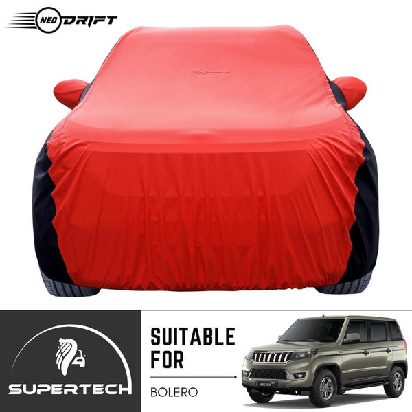 Neodrift® - Car Cover for SUV Mahindra Bolero NEO-#Material_SuperTech (₹6499/-)#Color_Red+Black