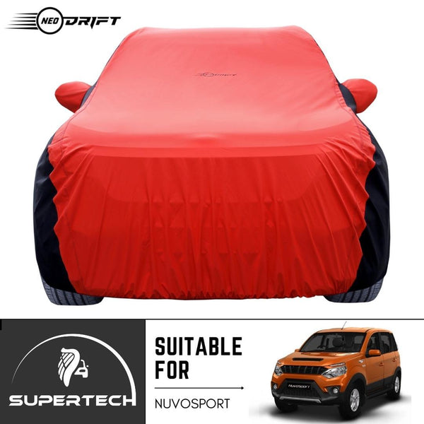 Neodrift® - Car Cover for SUV Mahindra NuvoSports-#Material_SuperTech (₹6499/-)#Color_Red+Black