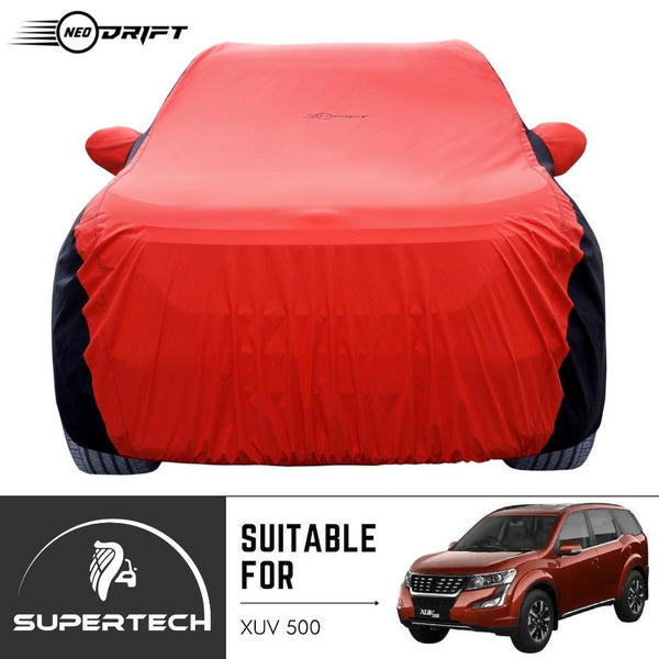 Neodrift® - Car Cover for SUV Mahindra XUV 500-#Material_SuperTech (₹6499/-)#Color_Red+Black