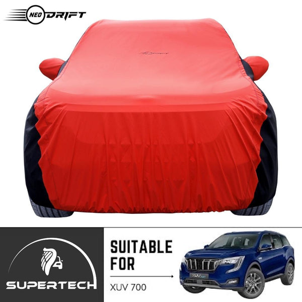 Neodrift® - Car Cover for SUV Mahindra XUV 700-#Material_SuperTech (₹6499/-)#Color_Red+Black