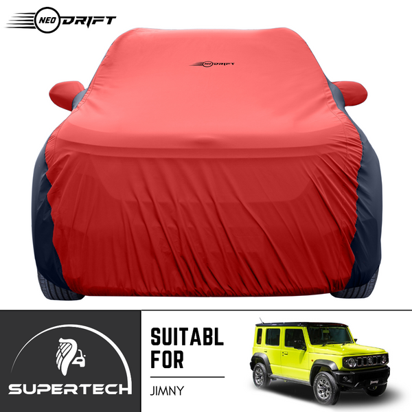 Neodrift® - Car Cover for SUV Maruti Suzuki Jimny-#Material_SuperTech (₹6499/-)#Color_Red+Black