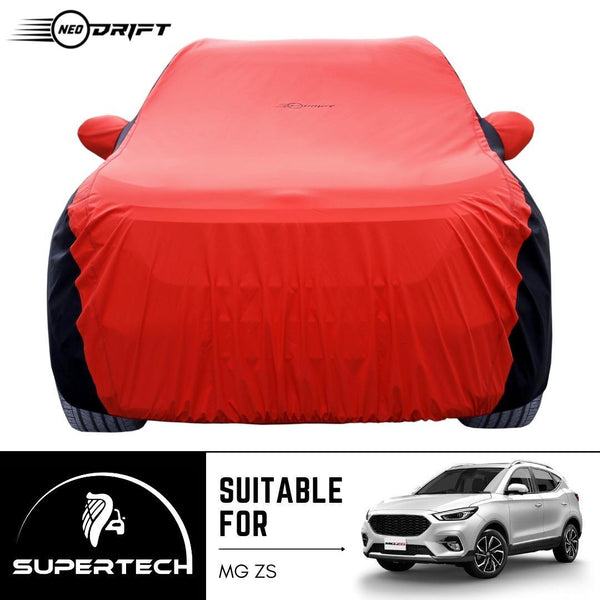 Neodrift® - Car Cover for SUV MG ZS EV-#Material_SuperTech (₹6499/-)#Color_Red+Black