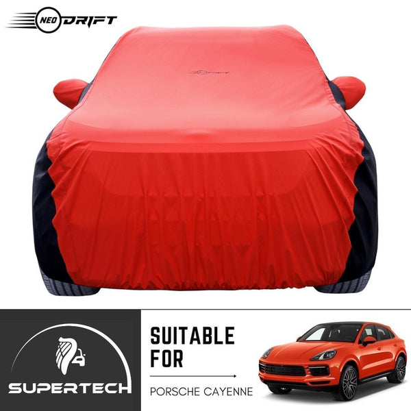 Neodrift® - Car Cover for SUV Porsche Cayenne-#Material_SuperTech (₹6999/-)#Color_Red+Black