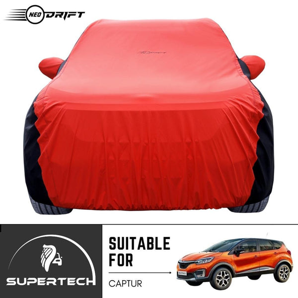Neodrift® - Car Cover for SUV Renault Captur-#Material_SuperTech (₹6499/-)#Color_Red+Black