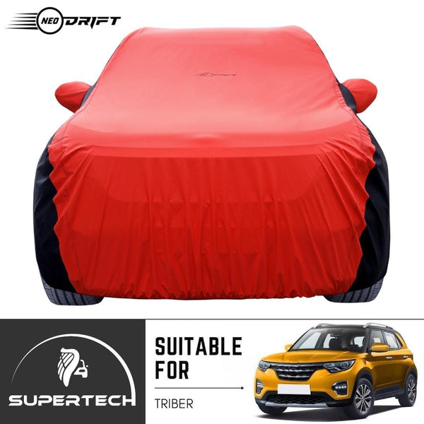 Neodrift® - Car Cover for SUV Renault Triber-#Material_SuperTech (₹6499/-)#Color_Red+Black