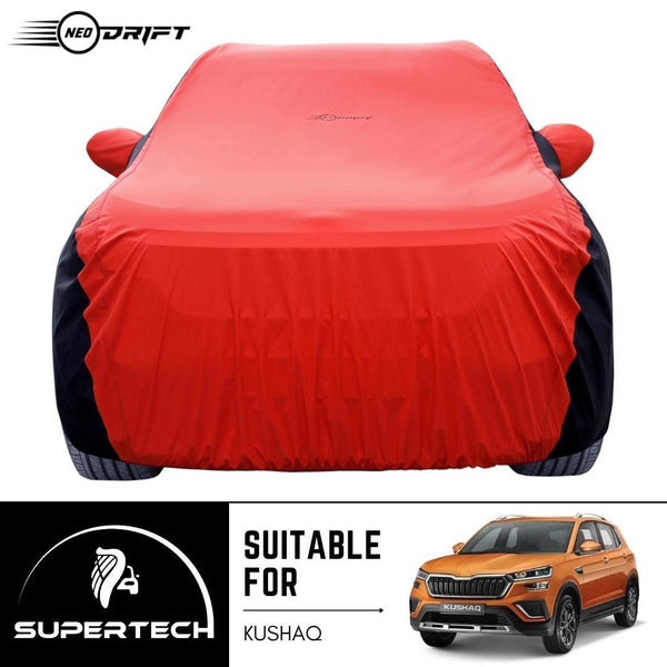 Neodrift® - Car Cover for SUV Skoda Kushaq-#Material_SuperTech (₹6499/-)#Color_Red+Black