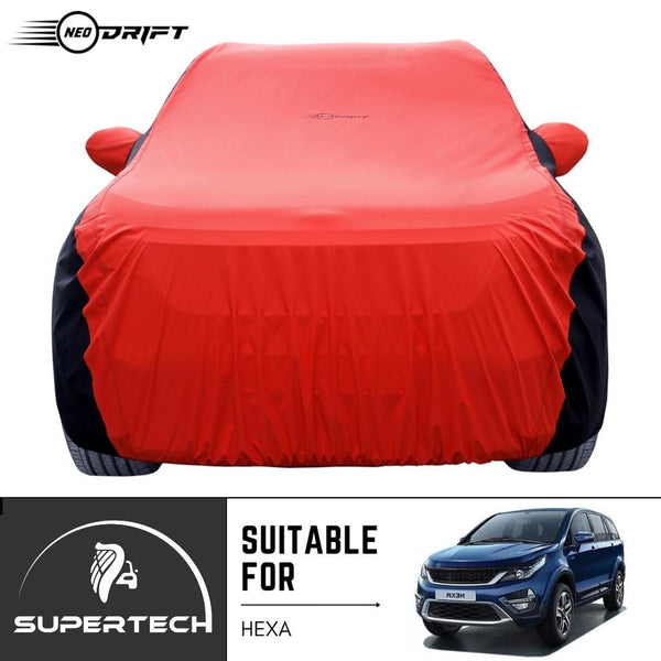 Neodrift® - Car Cover for SUV Tata Hexa-#Material_SuperTech (₹6499/-)#Color_Red+Black