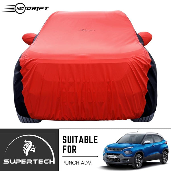 Neodrift® - Car Cover for SUV Tata Punch-#Material_SuperTech (₹6499/-)#Color_Red+Black