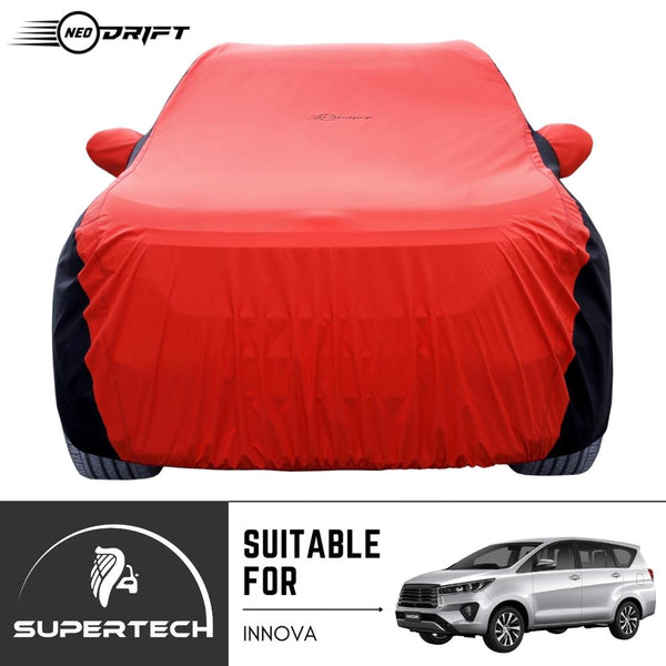 Neodrift® - Car Cover for SUV Toyota Innova-#Material_SuperTech (₹6499/-)#Color_Red+Black