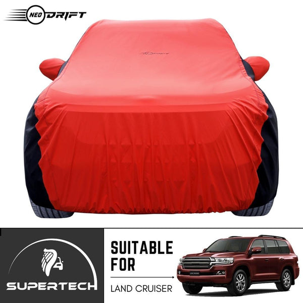 Neodrift® - Car Cover for SUV Toyota Land Cruiser-#Material_SuperTech (₹6999/-)#Color_Red+Black