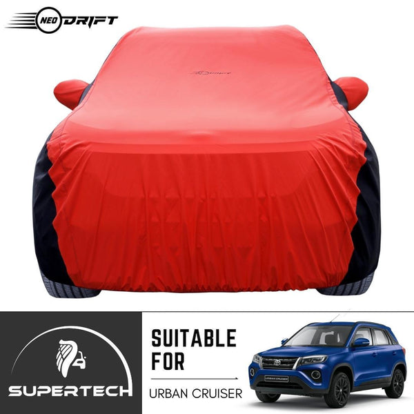Neodrift® - Car Cover for SUV Toyota Urban Cruiser-#Material_SuperTech (₹6499/-)#Color_Red+Black