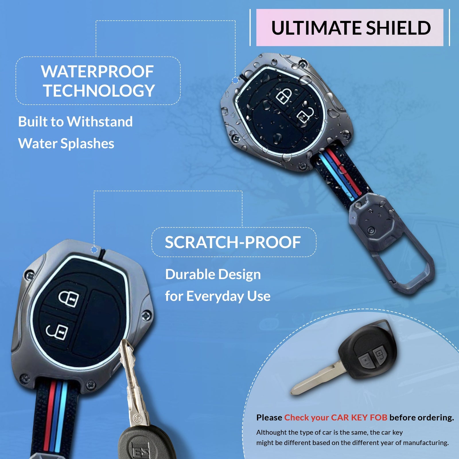 Neodrift KeyShield | Best Car Key Cover for Maruti Suzuki Brezza
