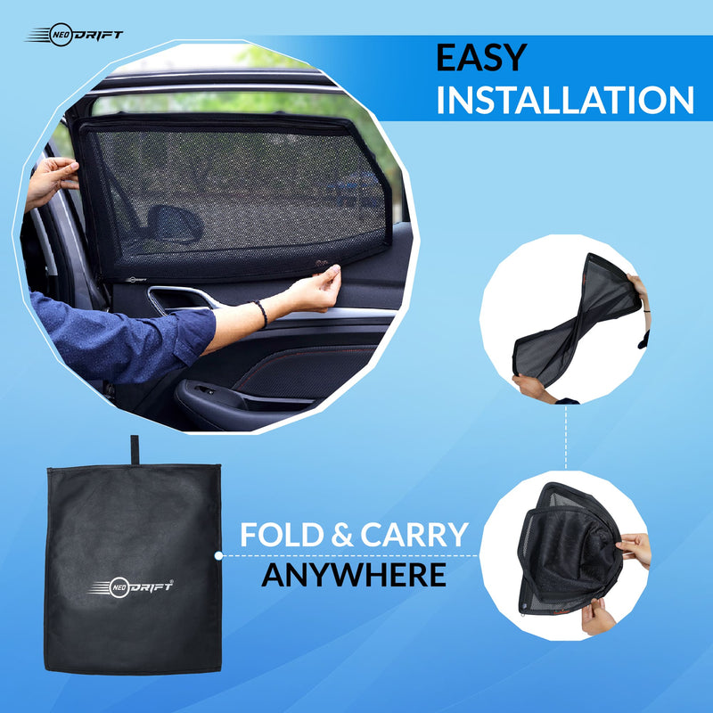Neodrift 'NeoShade' Magnetic Car Sunshades for Maruti Suzuki Fronx (Set of 4pcs.)