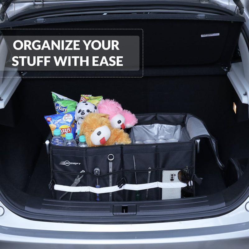 Neodrift 'Trunk Master' - Multi-Compartment Car Organizer for Garage, Sedan, SUV, Minivan-