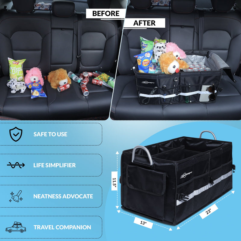 Neodrift 'Trunk Master' - Multi-Compartment Car Organizer for Garage, Sedan, SUV, Minivan-