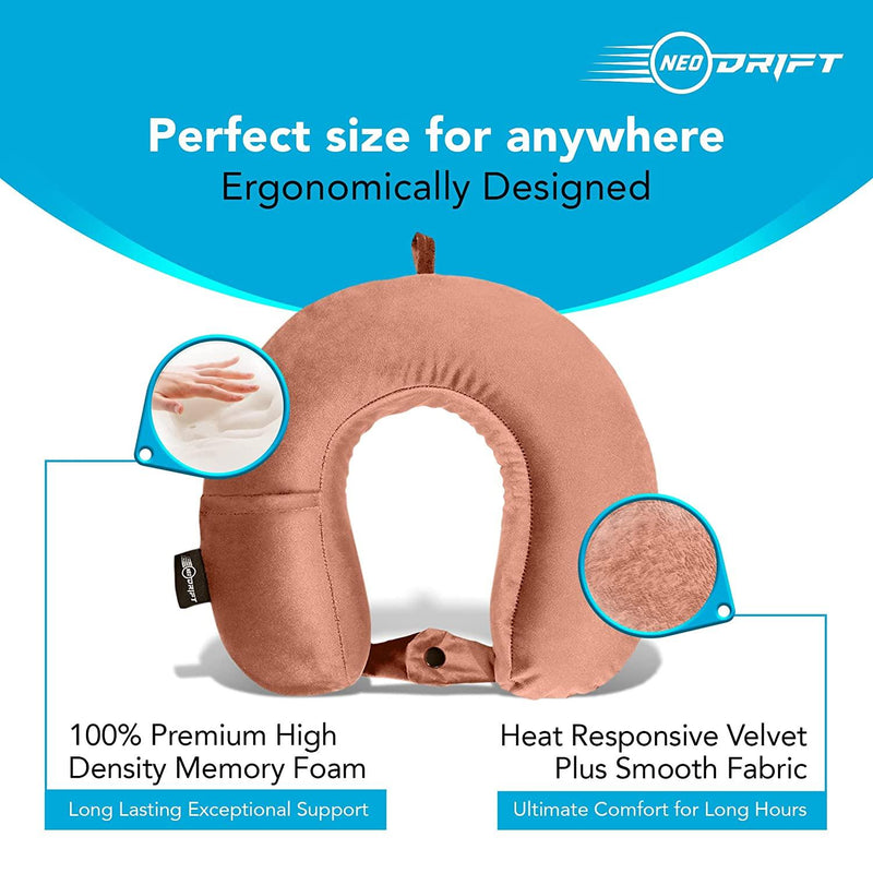 Neodrift® 'TravelNeck' - Memory Foam Travel Pillow for Neck Support-