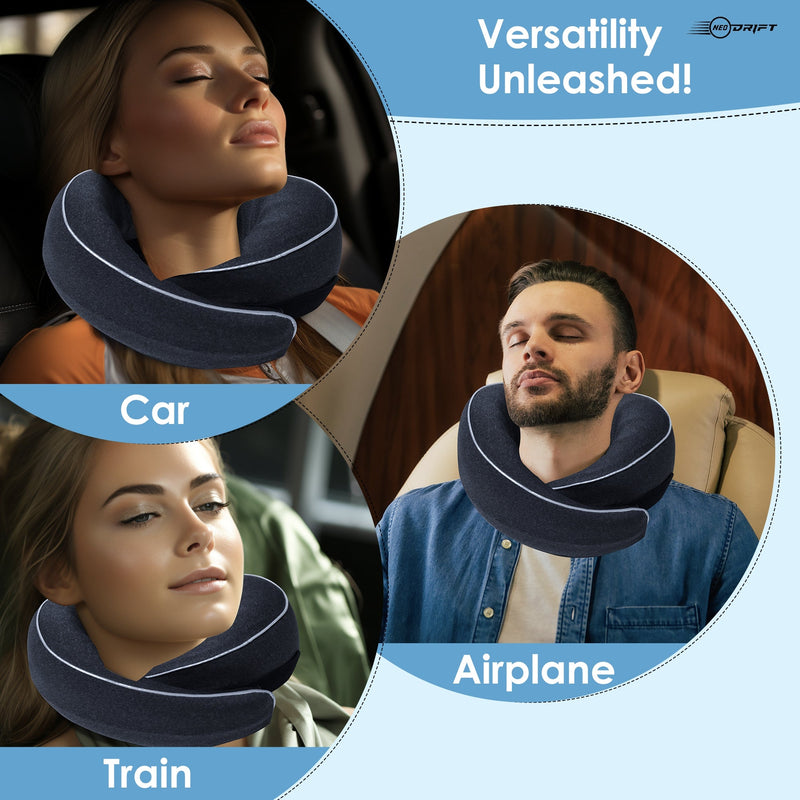 Neodrift Travel Pillow Cushions for Comfortable Sleep & Neck Support (Car, Plane)