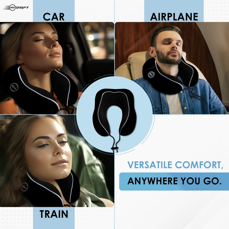 Neodrift Travel Pillow Cushions for Comfortable Sleep & Neck Support (Car, Plane)