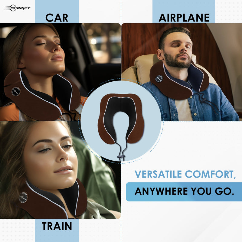 Neodrift Travel Pillow Cushions for Comfortable Sleep & Neck Support (Car, Plane)