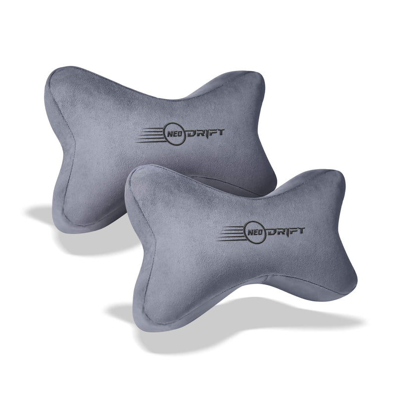 Neodrift® 'NeckBone' - Memory Foam Cushion for Neck Support in Car/Office Seat (Set of 2)