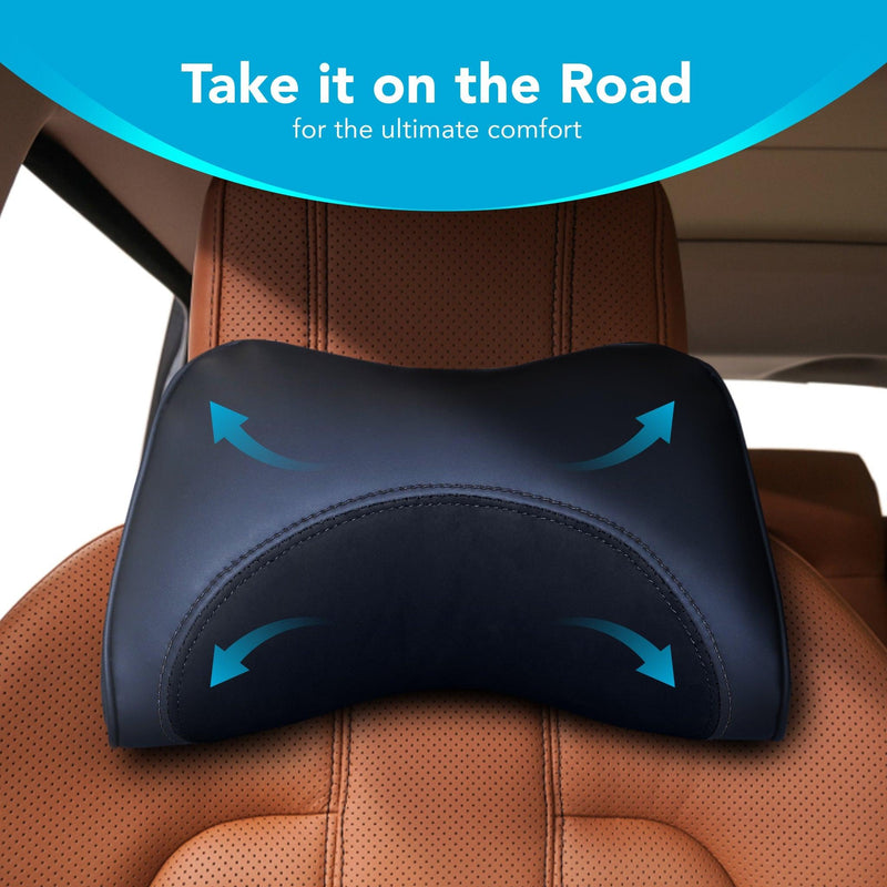 Neodrift® 'NeckFlow' - Memory Foam Cushion for Neck Support in Car/Office Seat (Set of 1)